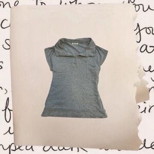 classic preppy grey polo top